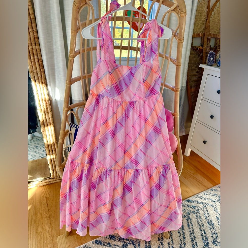 Lilly Pulitzer Pink Isle Madras Plaid Anlee cotton dress size 10